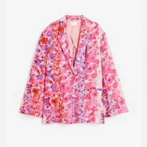 H&M Floral Pink Blazer size S/M